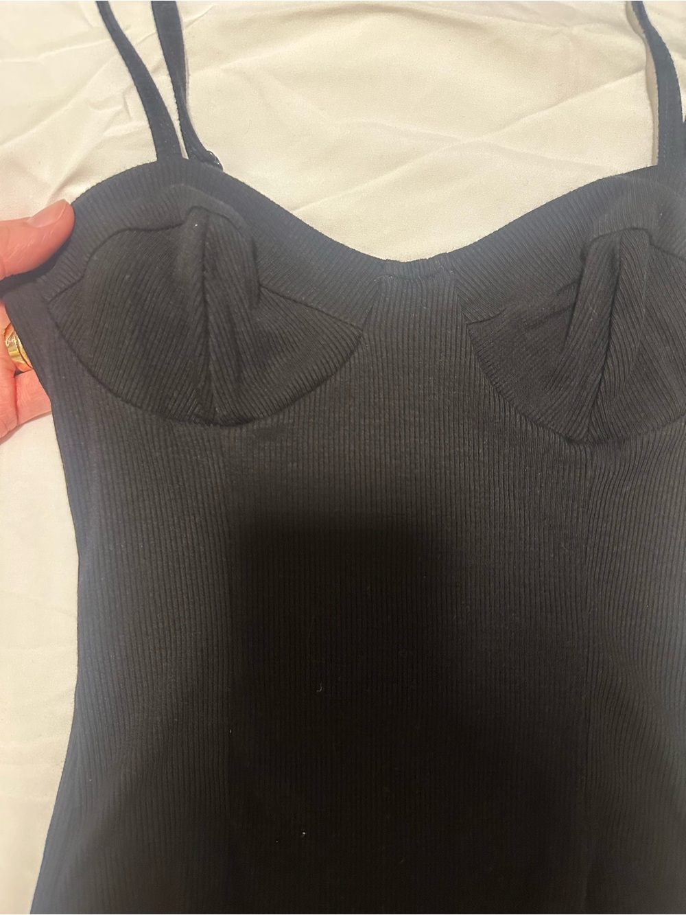 Forever 21 Black Ribbed Bustier-Style Bodysuit - Picture 2 of 4